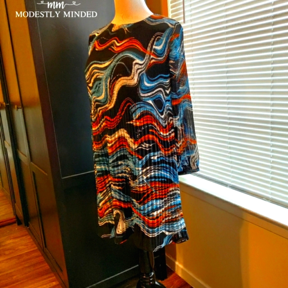 NWT Nine West Pleated Midi Shift Dress Size Small
